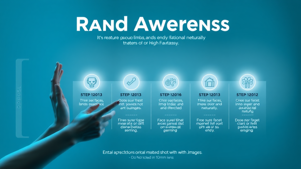 Creative chart depicting the four levels of brand awareness in glowing blue gradients