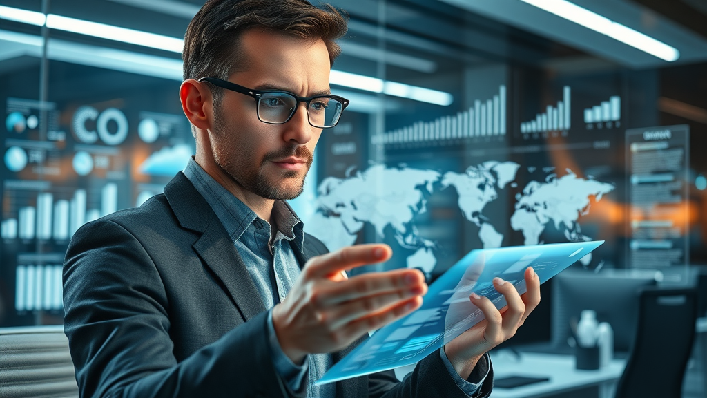 Analytical marketer using digital mapping tools to segment target audience demographics