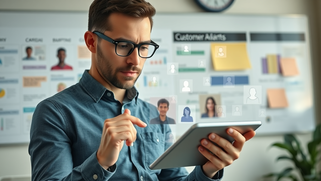 paid advertising campaign analyst reviewing customer personas to target ideal audience
