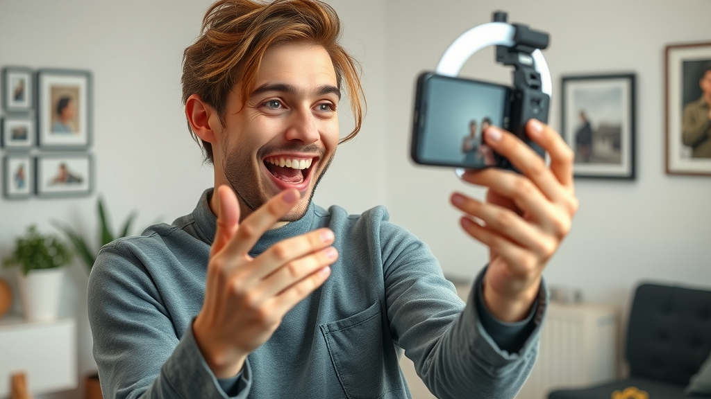 social media creator producing short-form video content