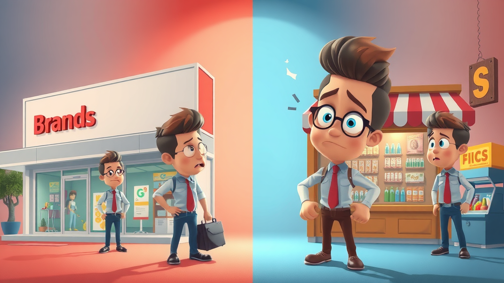 contrasting business brands in Sterling Heights: one thriving, one struggling, brand reputation comparison