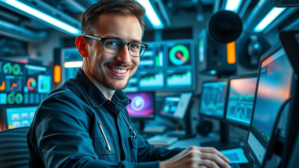 technologist integrating analytics tools for tracking content marketing metrics across devices