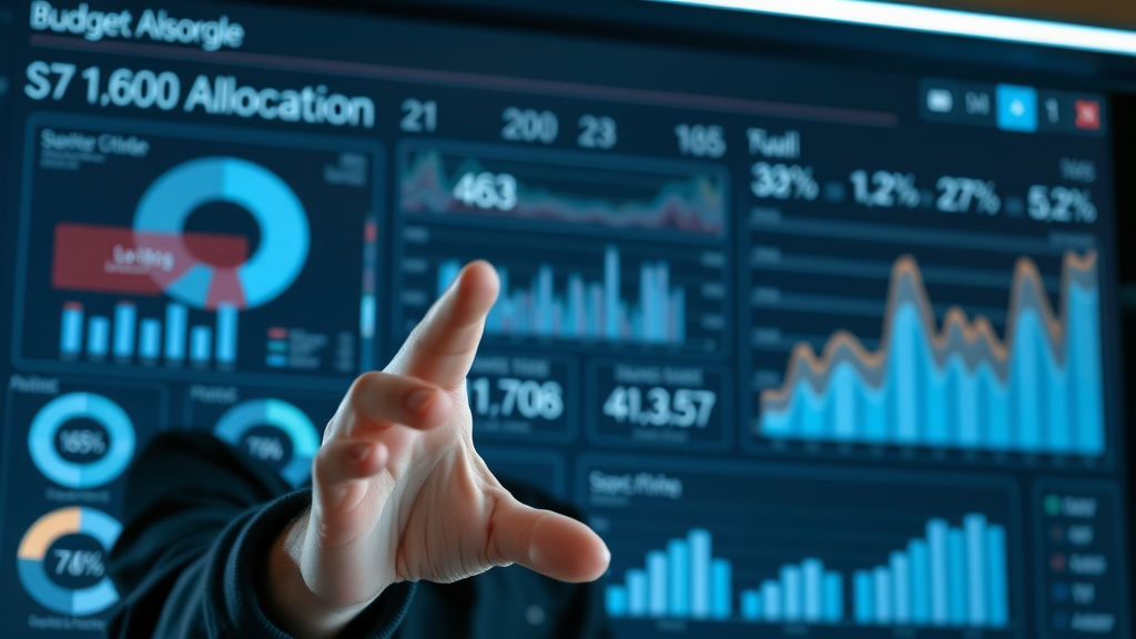 Advertising budget optimization: budget allocation dashboard with dynamic charts and spend optimization tools