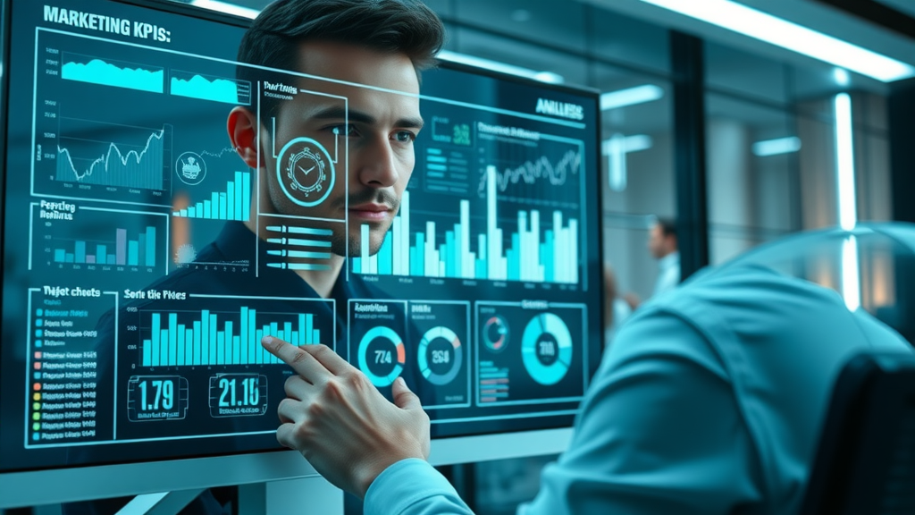 digital marketing dashboard with inbound marketing KPIs analytics graphs for marketing success