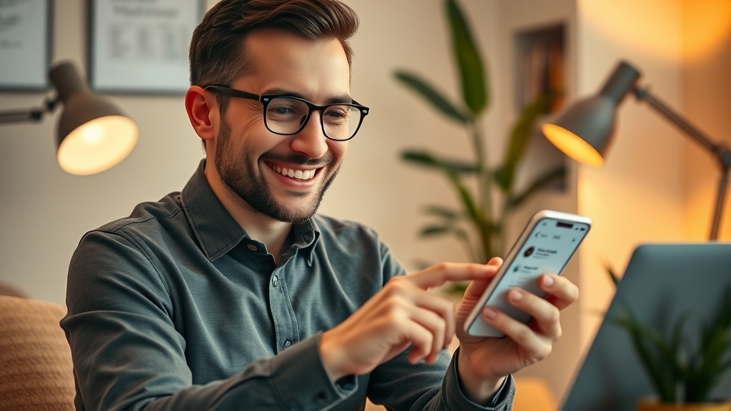 business owner managing inbound marketing automation flows on a mobile device