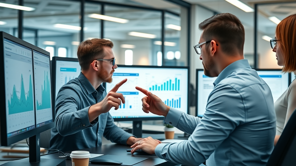 Marketers analyzing local SEO charts, boosting Google reviews and local search ranking in Sterling Heights