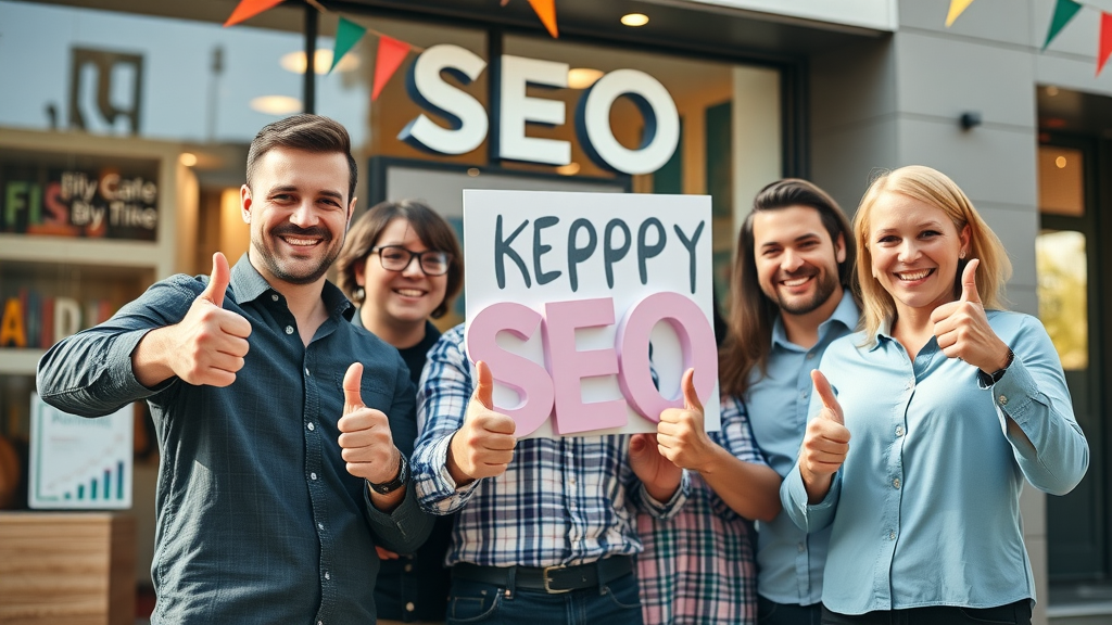 Sterling Heights small business team celebrating positive local SEO reputation results